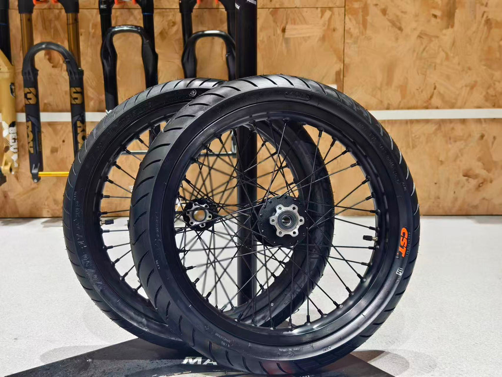 AUTHENTIC CST 17" Supermoto Wheelset – Surron LBX - Chrome or Black
